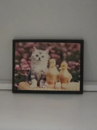 Quadro vintage animali scena rurale retrò