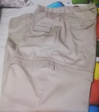 Pantalón senderismo mujer beige "" No polar""