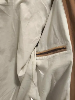 Cazadora Biker de cuero Zara beige