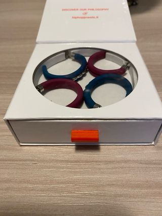 Orecchini Hip Hop Blu e Viola