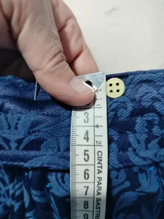 Falda Fallera Damasco Azul