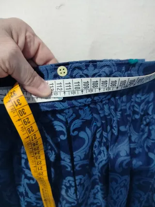 Falda Fallera Damasco Azul