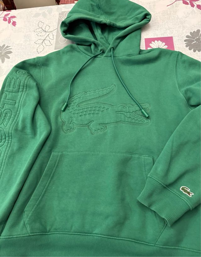 Felpa Lacoste con cappuccio verde