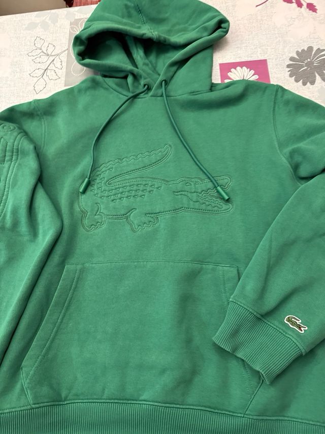 Felpa Lacoste con cappuccio verde