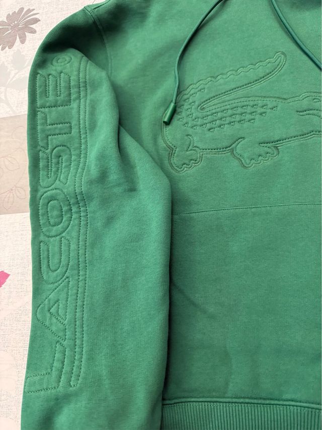 Felpa Lacoste con cappuccio verde