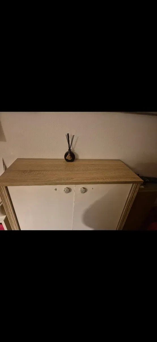 Mobile ausiliario bianco e legno