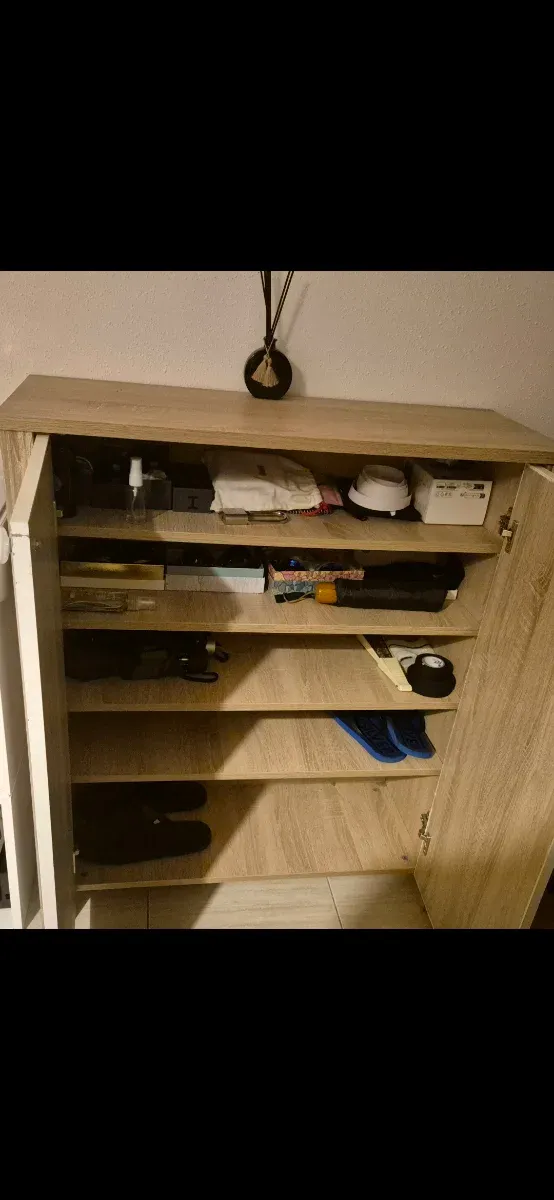 Mobile ausiliario bianco e legno