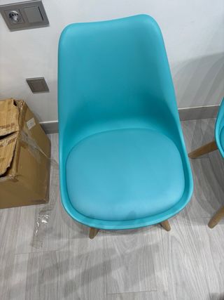 Juego de 2 Sillas Comedor Turquesa