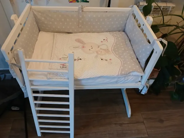 Cuna colecho bebé blanca 84x55cm altura cama