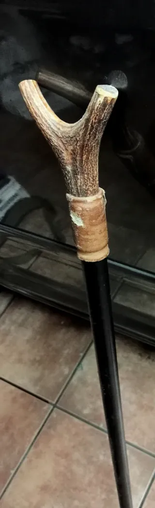 Bastón con empuñadura de asta