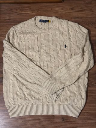 Jersey Polo Ralph Lauren Beige Trenzado