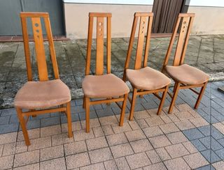 4 Sillas de Madera para Tapizar