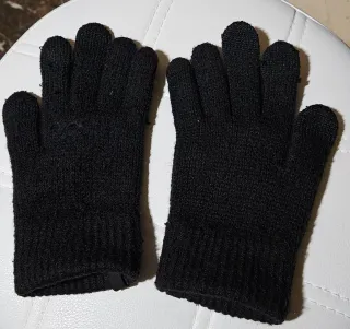 Guantes Lana Merino Negros.  Talla M