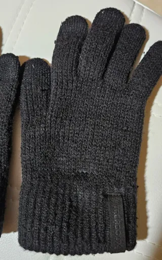 Guantes Lana Merino Negros.  Talla M