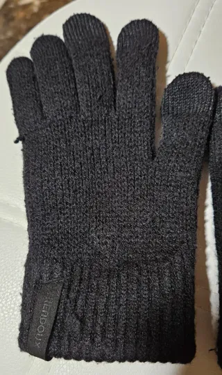Guantes Lana Merino Negros.  Talla M