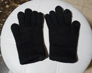 Guantes Lana Merino Negros.  Talla M