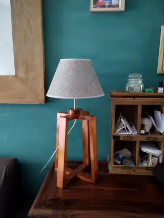 Lampada Maison du Monde legno e tessuto