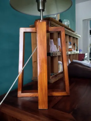 Lampada Maison du Monde legno e tessuto