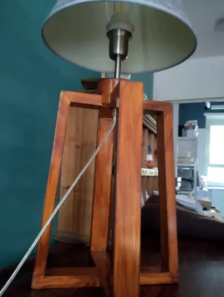 Lampada Maison du Monde legno e tessuto