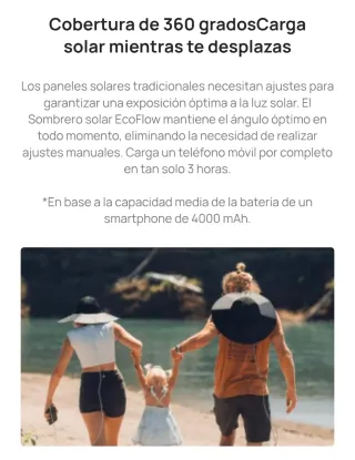 Sombrero "panel" solar EcoFlow