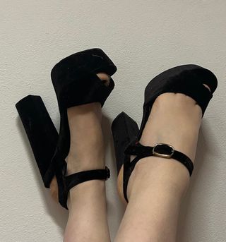 Sandali nero velluto