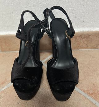 Sandali nero velluto