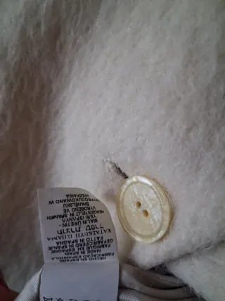 Abrigo paño pelo marfil Hecho en España.