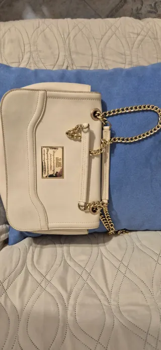 Borsa Moschino bianca e oro
