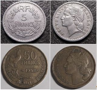 22 Monete Francia 1946-1999 per Arte