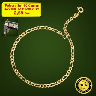 Pulsera 3x1 Varias Oro 18 Kilates