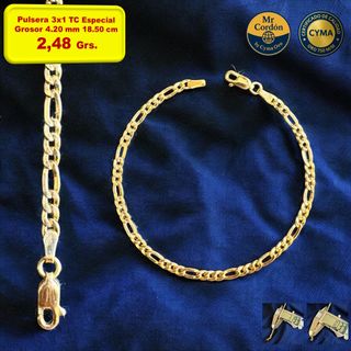 Pulsera 3x1 Varias Oro 18 Kilates