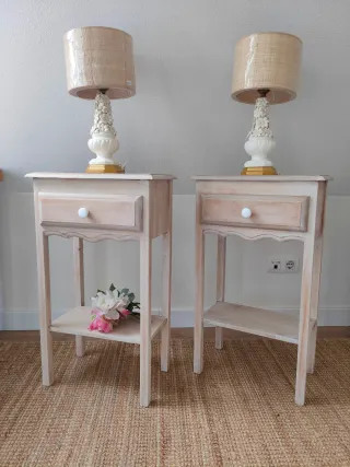 Mesitas noche madera lavada (2 unidades)