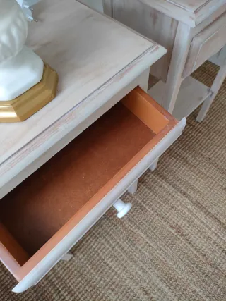 Mesitas noche madera lavada (2 unidades)