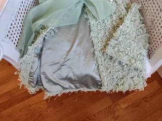 Chaqueta Zara flecos verde