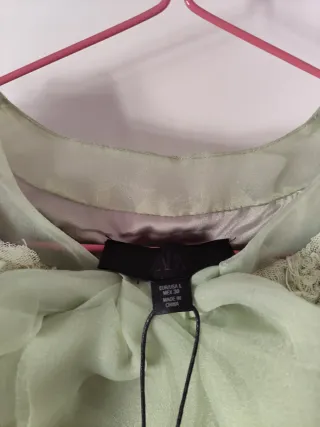 Chaqueta Zara flecos verde