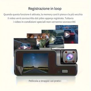 Dash Cam 3 Telecamere 1080P WiFi