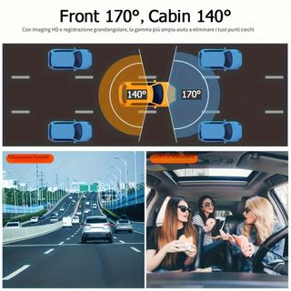 Dash Cam 3 Telecamere 1080P WiFi