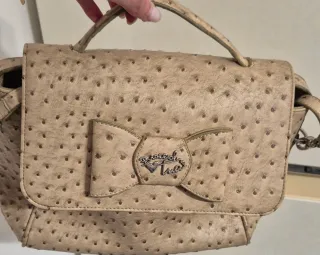 Borsa beige effetto struzzo