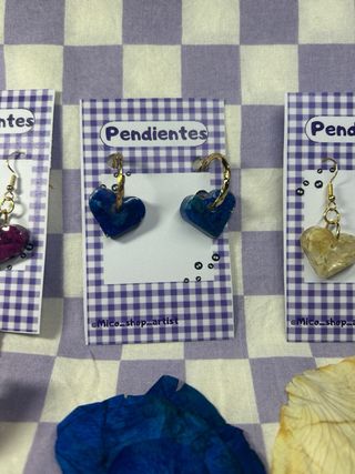 Pendientes Corazón Flores