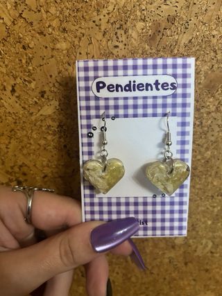 Pendientes Corazón Flores