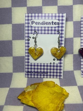 Pendientes Corazón Flores