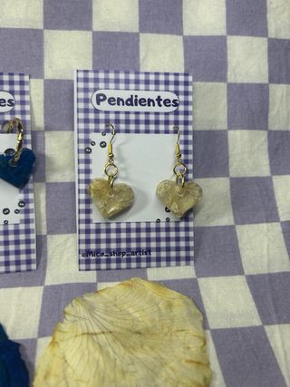Pendientes Corazón Flores