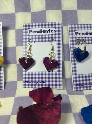 Pendientes Corazón Flores