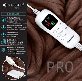 Manta eléctrica marrón 9 niveles de calor - KESSER