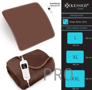 Manta eléctrica marrón 9 niveles de calor - KESSER
