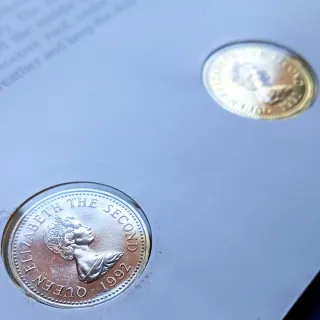 Ñ09X14C. Monedas y sellos Jersey 1 £ 1991 + 1992