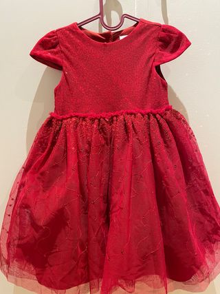 Vestido fiesta niña rojo talla 5-6 años No usado