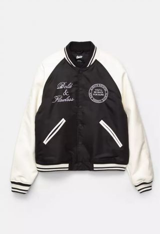 Chaqueta Bomber Negra y Blanca Talla M