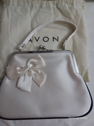 Bolso de fiesta Avon beige con lazo