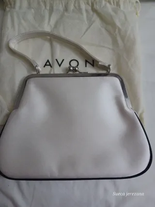 Bolso de fiesta Avon beige con lazo